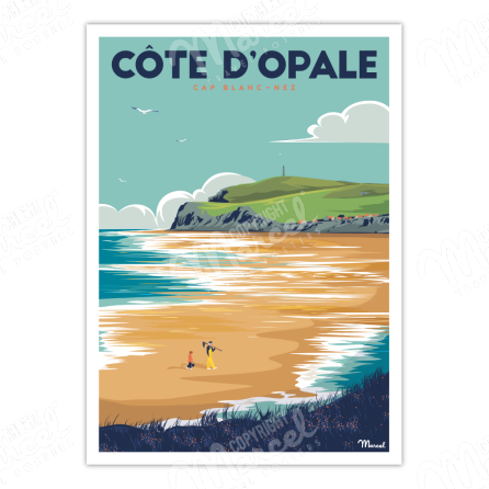Affiche CÔTE D'OPALE "Cap Blanc-Nez"