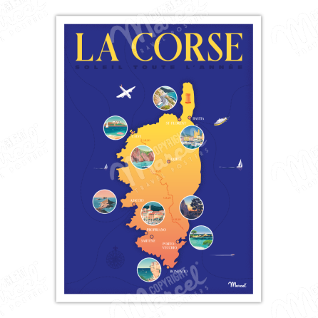 Poster CORSICA "Map"