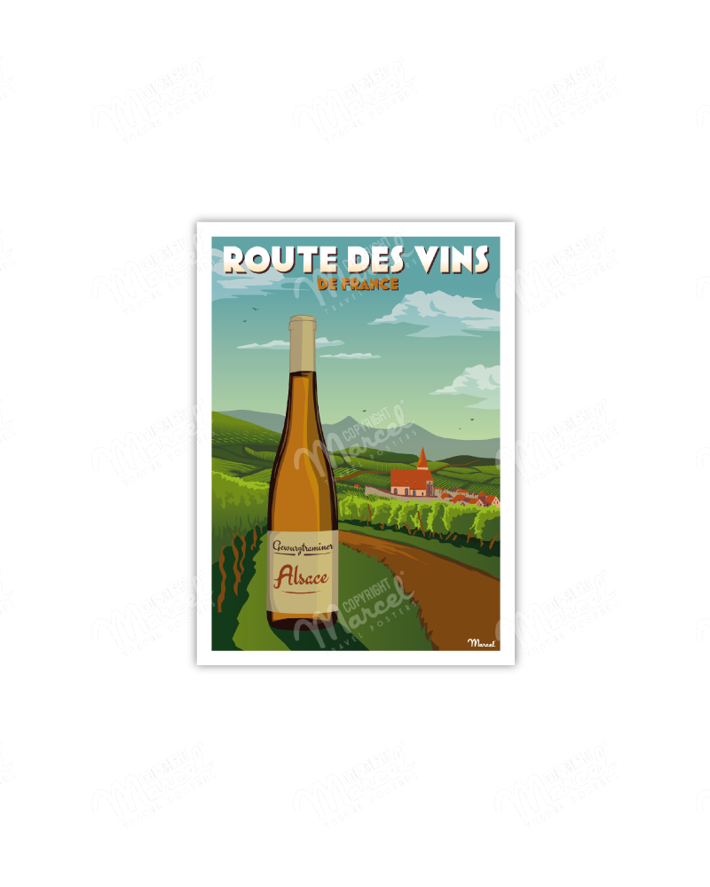 Postcard ALSACE Wine Route