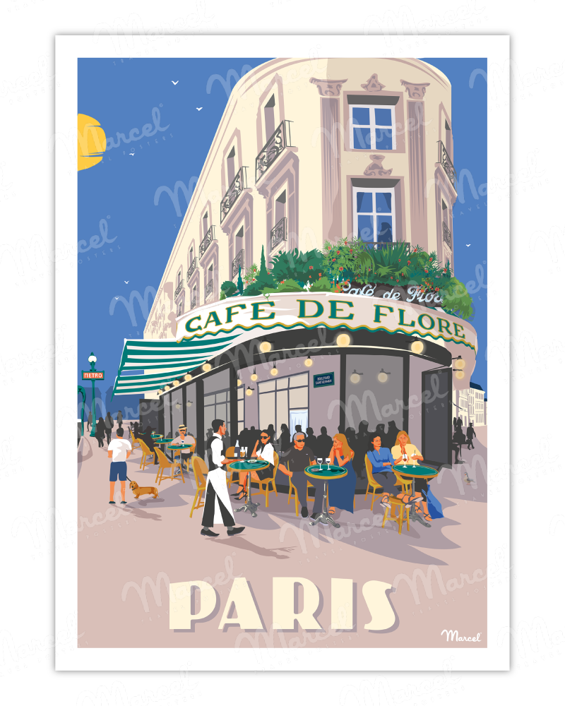 Poster PARIS "Boulevard Saint-Germain"