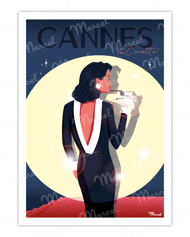 Affiche CANNES « La Croisette Glamour »