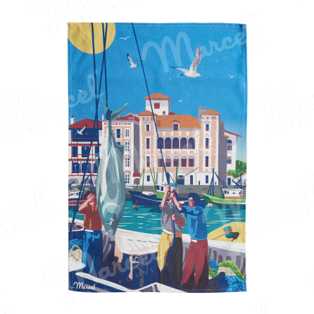 Tea Towel Léoni SAINT-JEAN-DE-LUZ "Tuna fishing"