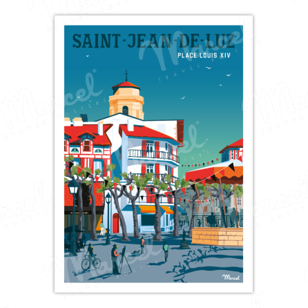 Poster SAINT-JEAN-DE-LUZ "Place Louis XIV"