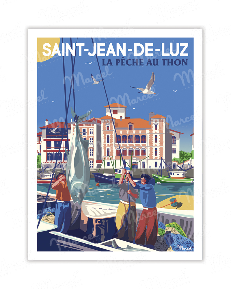 Carte Postale SAINT-JEAN-DE-LUZ "La pêche au thon" A5