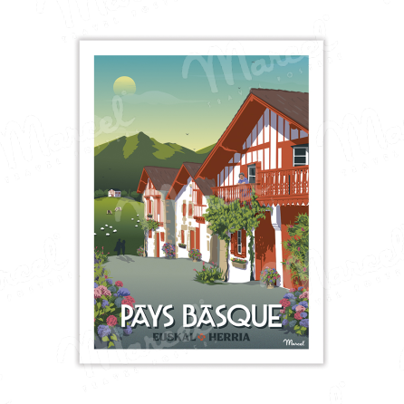 Carte Postale PAYS BASQUE "Village Basque" A5