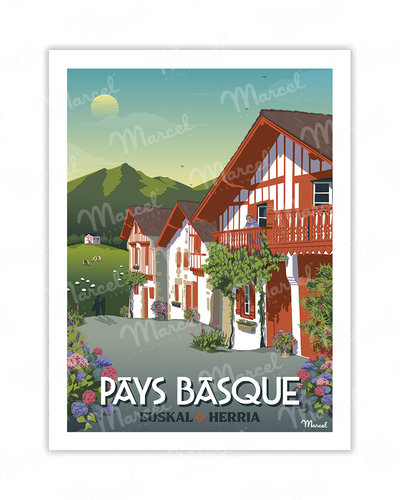 Carte Postale PAYS BASQUE "Village Basque" A5