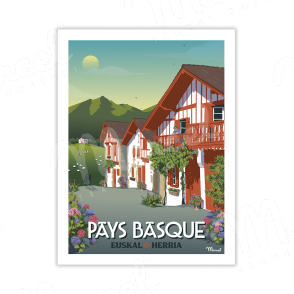 Carte Postale PAYS BASQUE "Village Basque" A5