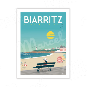 Carte Postale BIARRITZ "Vacances à la Grande Plage" A5