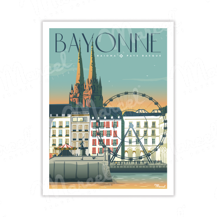 Carte Postale BAYONNE "Place du Réduit" A5