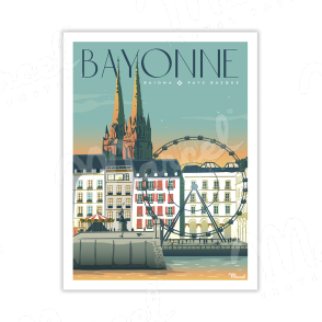 Carte Postale BAYONNE "Place du Réduit" A5