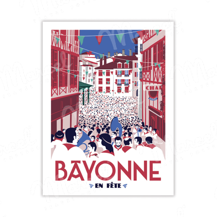 Carte Postale BAYONNE en fête A5