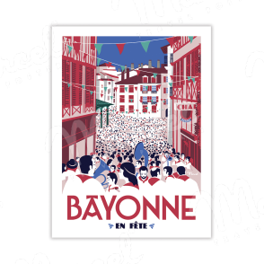 Carte Postale BAYONNE en fête A5