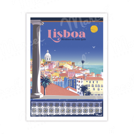 Postcard LISBONNE "Miradouro de Santa Luzia" A5