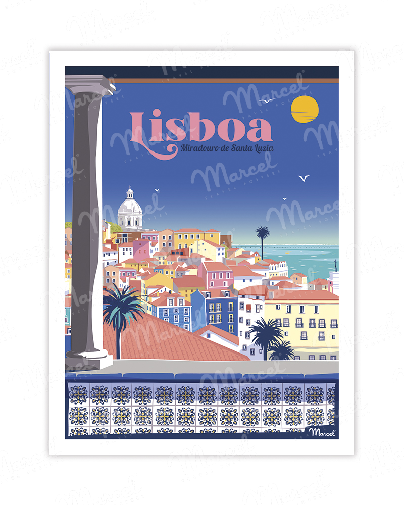 Postcard LISBONNE "Miradouro de Santa Luzia" A5