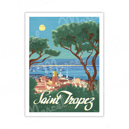 Carte Postale SAINT-TROPEZ "The French Riviera" A5