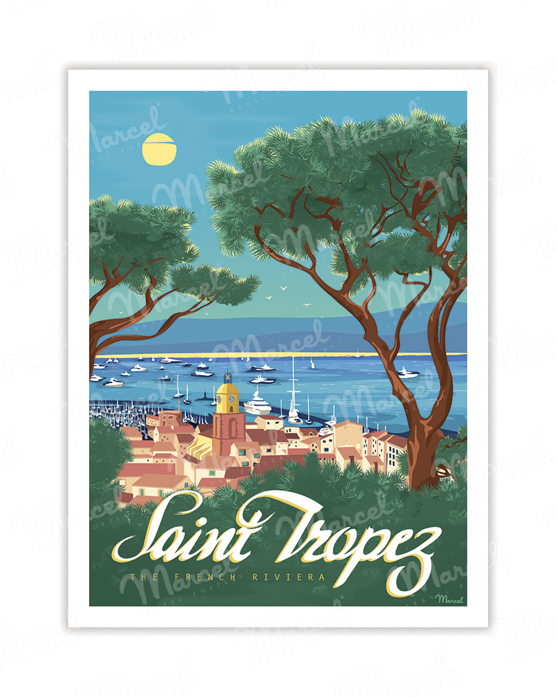 Carte Postale SAINT-TROPEZ "The French Riviera" A5