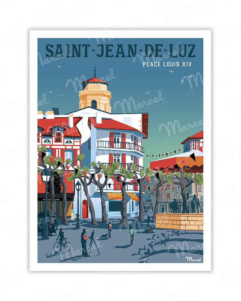 Carte Postale SAINT-JEAN-DE-LUZ "Place Louis XIV" A5