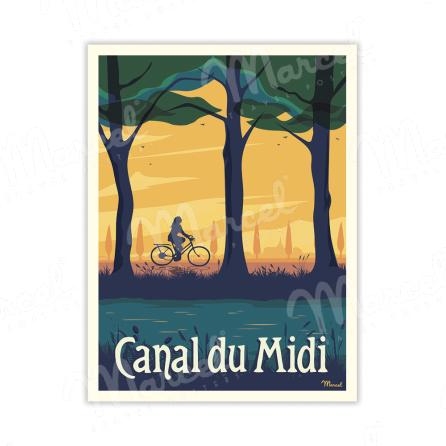 Carte Postale CANAL DU MIDI "Vélo" A5