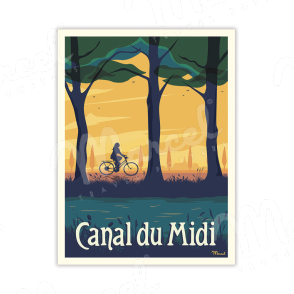 Carte Postale CANAL DU MIDI "Vélo" A5