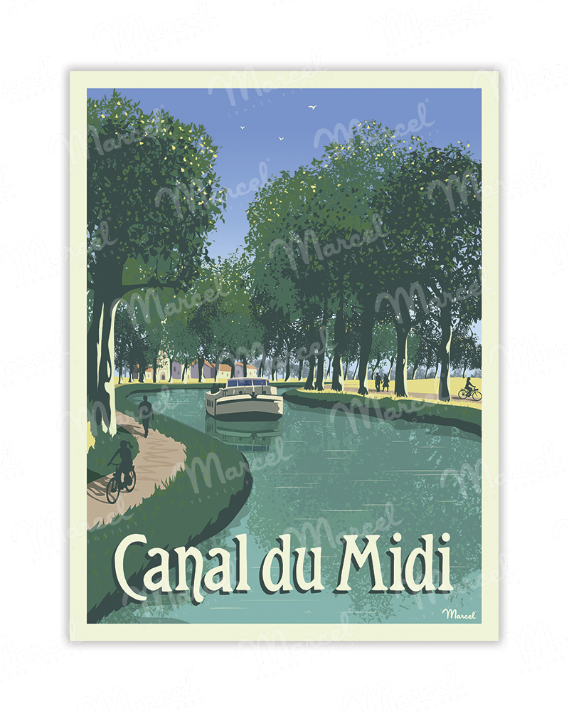 Carte Postale CANAL DU MIDI "Croisière fluviale" A5