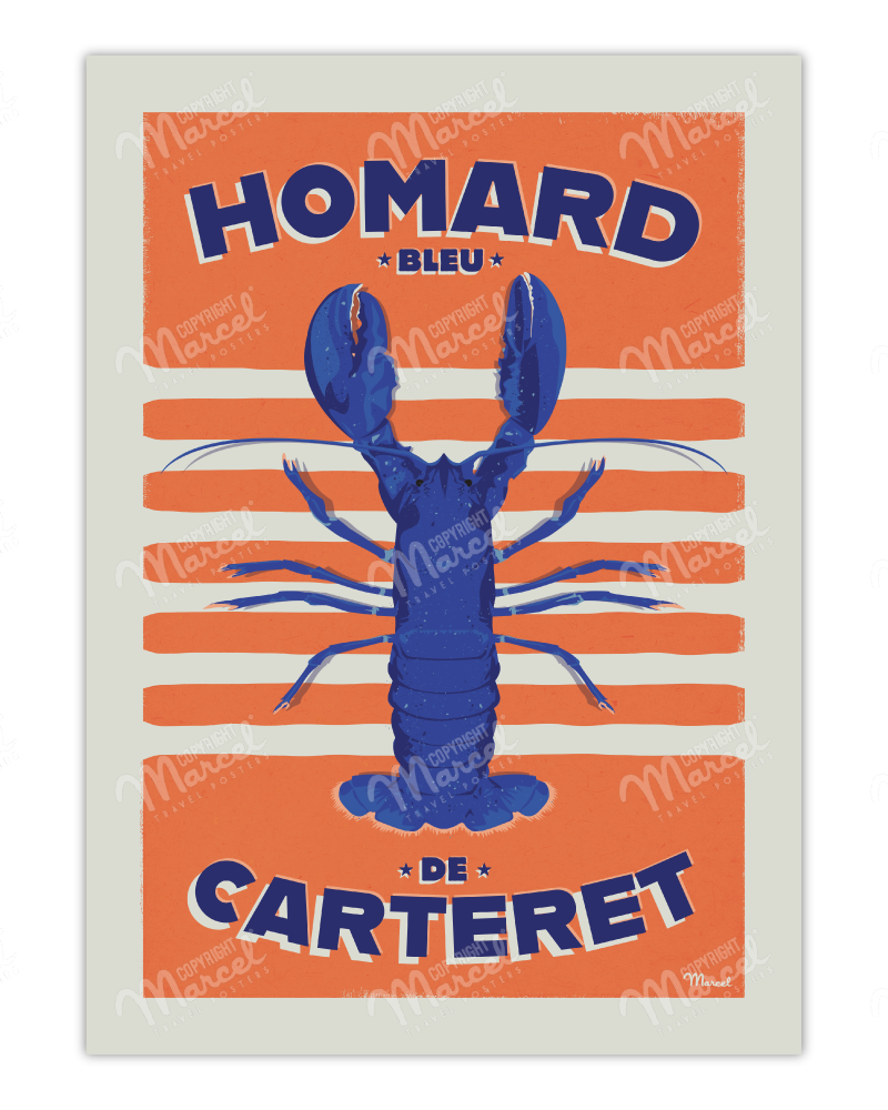Affiche HOMARD Bleu de CARTERET