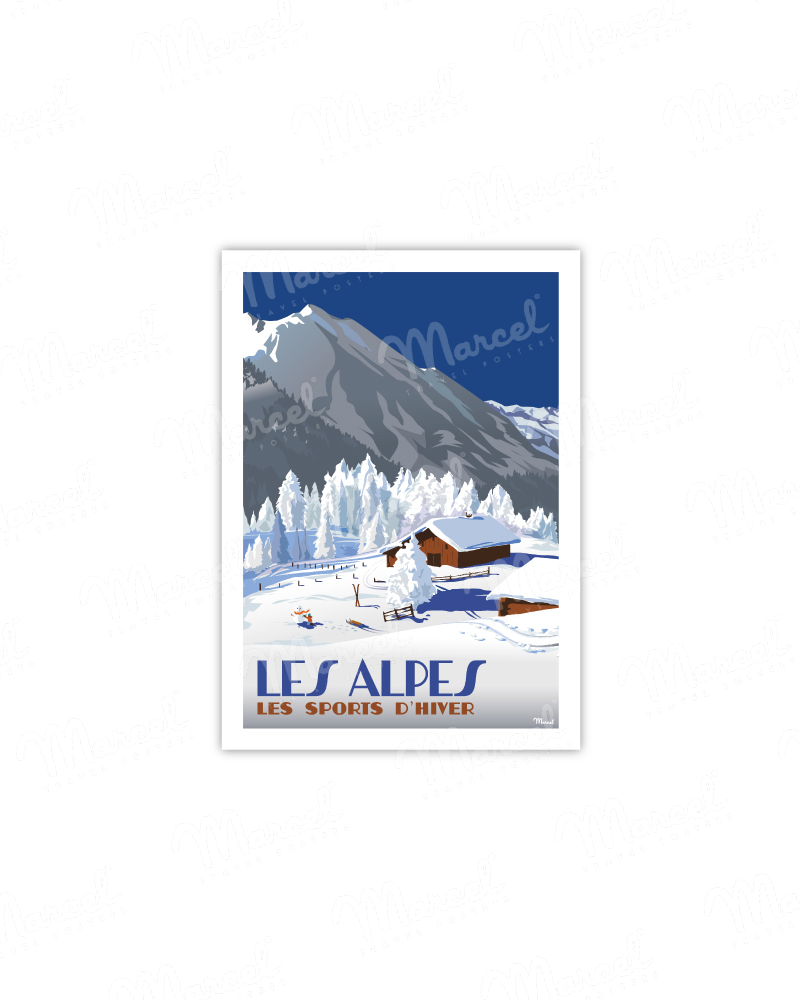 Carte Postale LES ALPES "Chalets d'Altitude"