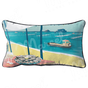 Coussin BASSIN D'ARCACHON "Cabanes et Huitres"