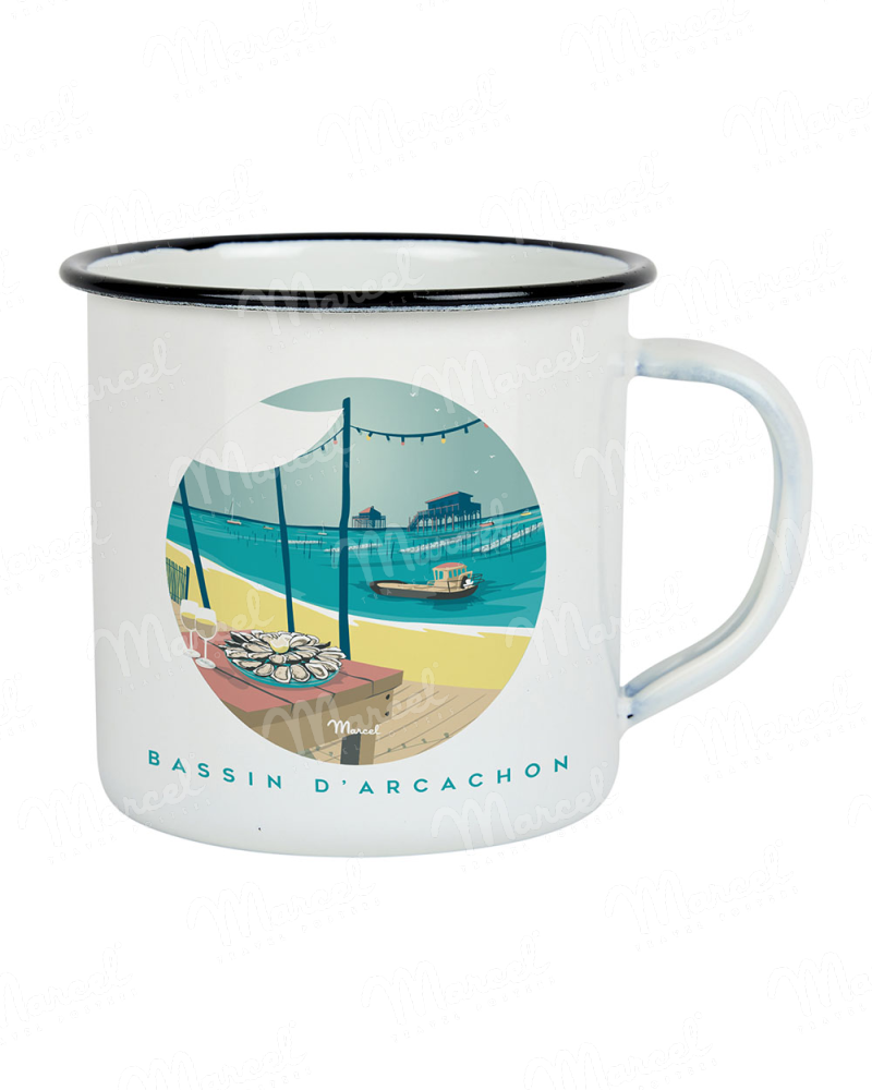 Mug BASSIN D'ARCACHON "Cabanes et Huitres"