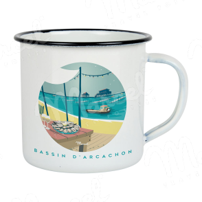 Mug BASSIN D'ARCACHON "Cabanes et Huitres"