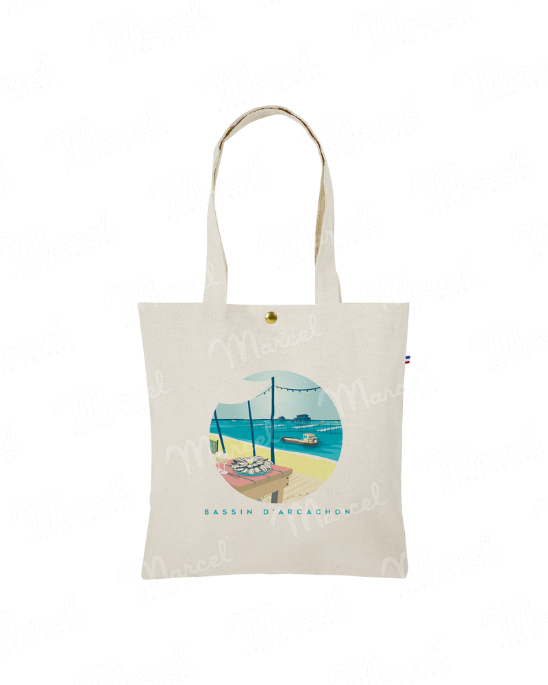 Tote Bag BASSIN D'ARCACHON "Huîtres et Cabanes"