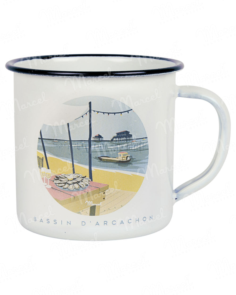 Mug BASSIN D'ARCACHON "Cabanes et Huitres"