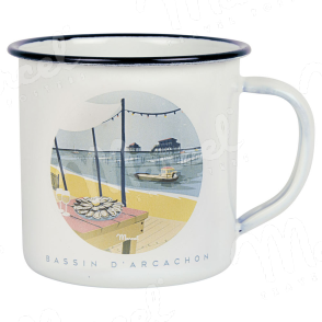 Mug BASSIN D'ARCACHON "Cabanes et Huitres"