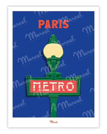 Affiche Travel Color PARIS "Métro"