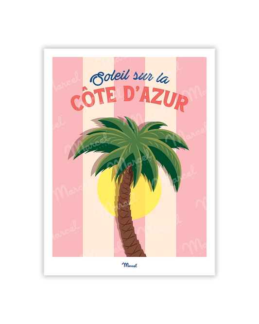 Carte postale Travel Color CÔTE D'AZUR "Palmier"