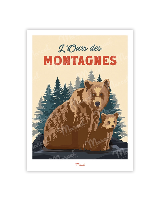 Carte Postale Travel Color "L'ours des montagnes"