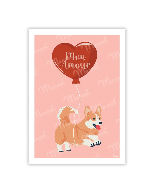 Carte Postale AMOUR "Corgi"
