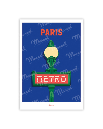 Travel Color PARIS "Metro" postcard