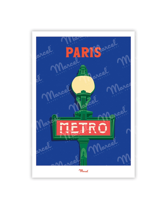 Carte postale Travel Color PARIS "Métro"
