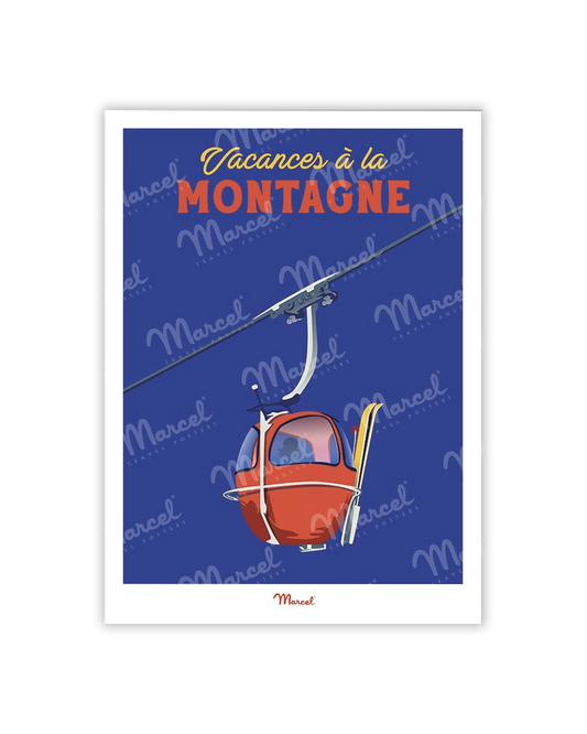 Carte Postale Travel Color "Télécabine de montagne"