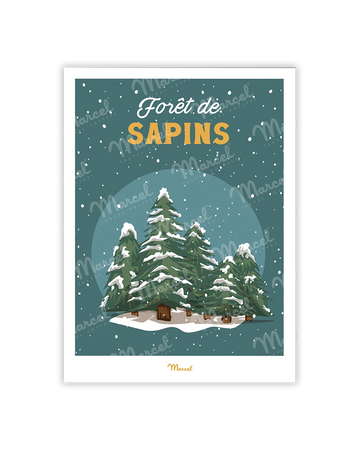 Carte Postale Travel Color "Forêt de sapins"