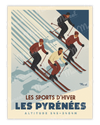 Affiche PYRÉNÉES "Ski Altitude"