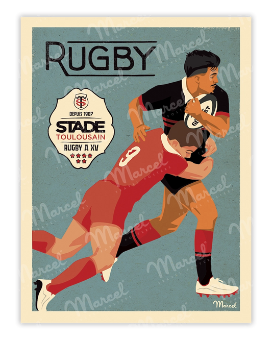 Affiche Officielle Marcel x Stade Toulousain "Le Plaquage"