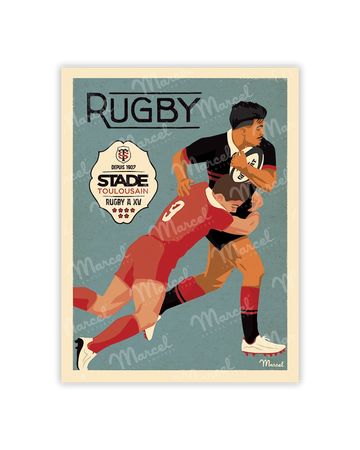 Carte Postale Marcel x Stade Toulousain "Le Plaquage"