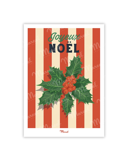 Carte Postale Travel Color "Le houx de Noël"