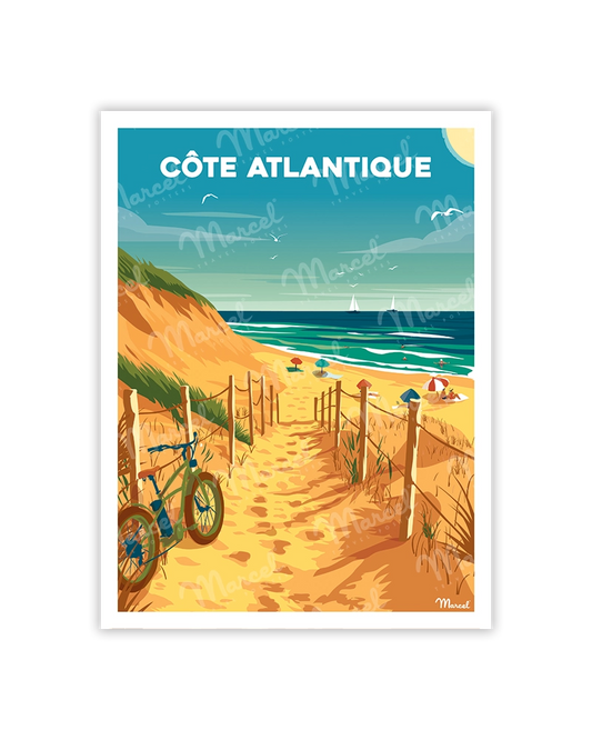 Carte Postale CÔTE ATLANTIQUE "Les Dunes"