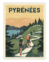 Affiche PYRÉNÉES "Sur la route du GR10"