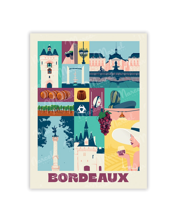 Carte Postale City Color BORDEAUX
