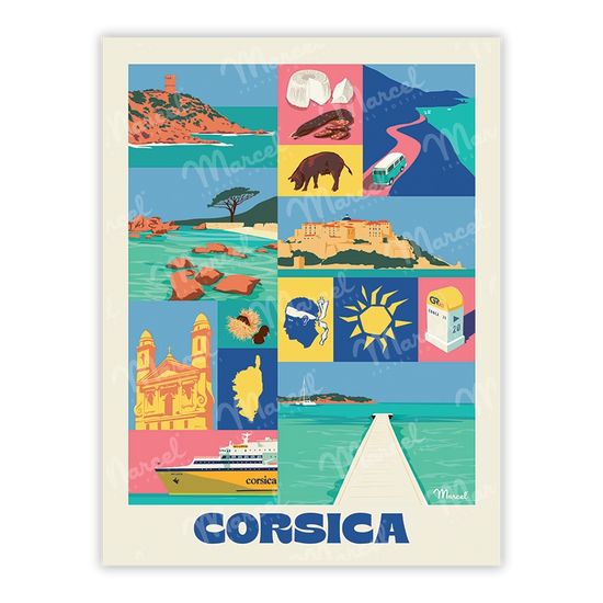 Carte Postale City Color Corse Marcel Travel Posters carte-postale-city-color-corse-marcel-travel-posters