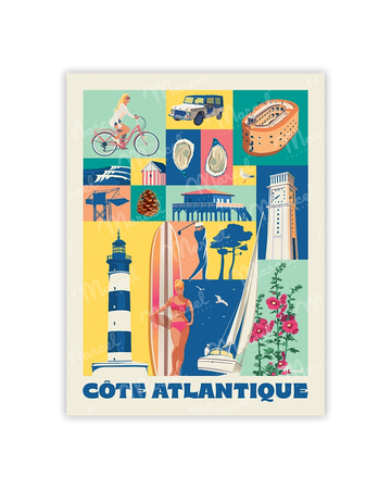 Carte Postale City Color CÔTE ATLANTIQUE