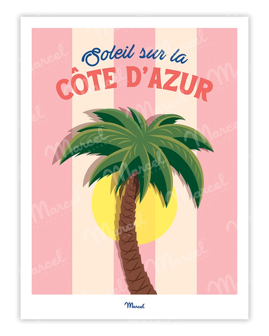 Affiche Travel Color CÔTE D'AZUR "Palmier"